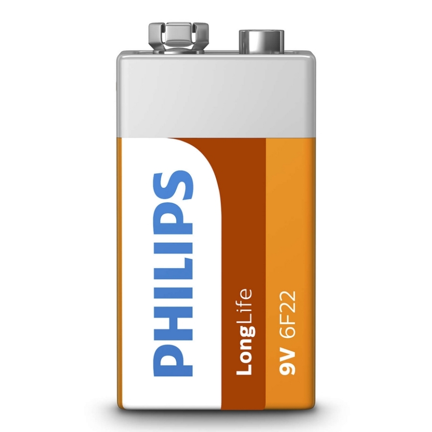 Philips 6F22L1B/10 - Zinkklorid batteri 6F22 LONGLIFE 9V 150mAh