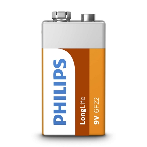 Philips 6F22L1F/10 - Zinkklorid batteri 6F22 LONGLIFE 9V 150mAh