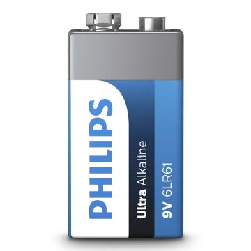 Philips 6LR61E1B/10 - Alkalisk batteri 6LR61 ULTRA ALKALINE 9V 600mAh