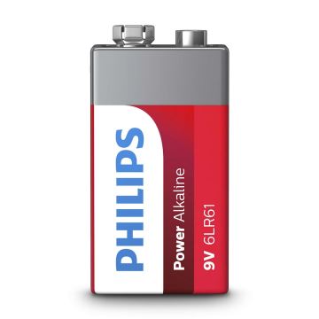 Philips 6LR61P1B/10 - Alkalisk batteri 6LR61 POWER ALKALINE 9V 600mAh