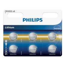 Philips CR2032P6/01B - 6 stk. Lithium knapcelle CR2032 MINICELLS 3V 240mAh