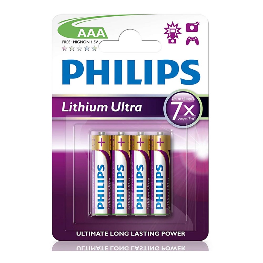 Philips FR03LB4A/10 - 4 stk. Lithiumbatteri AAA LITHIUM ULTRA 1,5V 800mAh