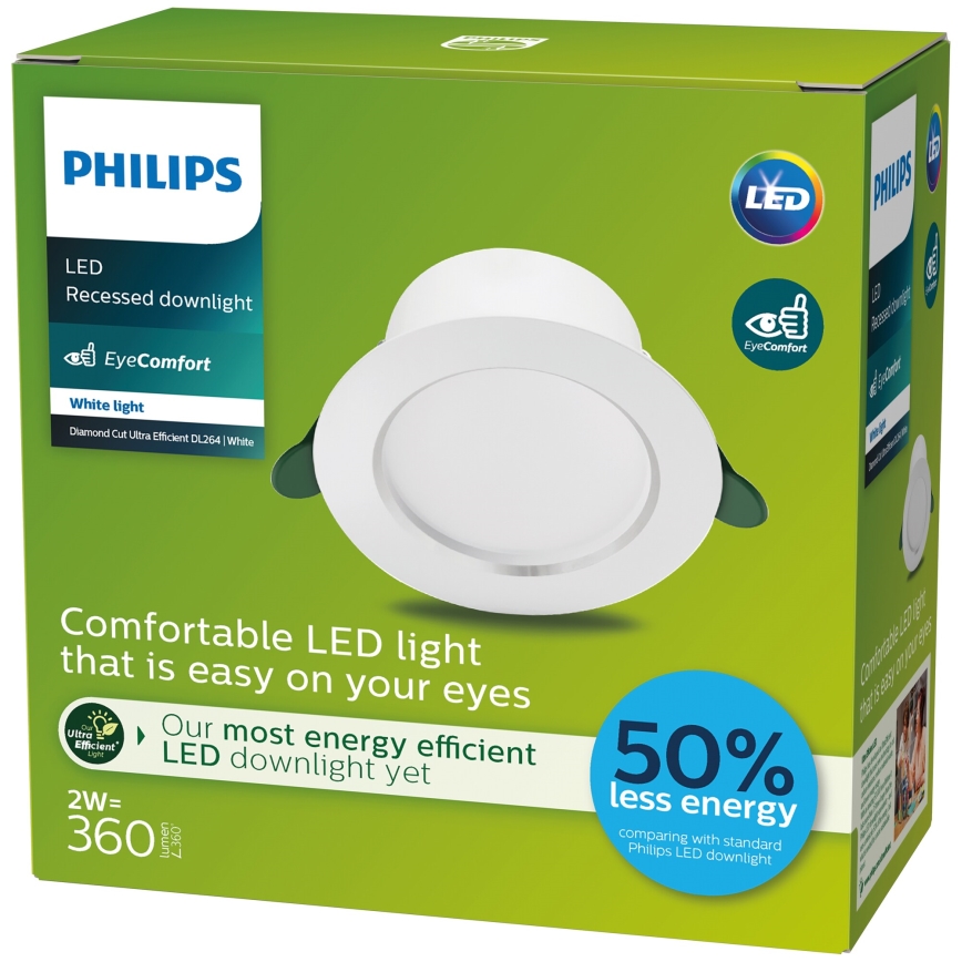 Philips - LED indbygningslampe LED/2W/230V 3000K