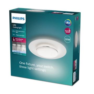 Philips- LED loftlampe dæmpbar SCENE SWITCH LED/30W/230V 4000K sølvfarvet