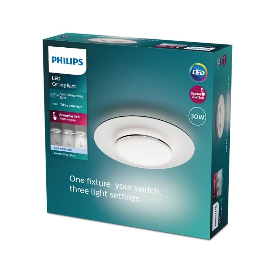 Philips- LED loftlampe dæmpbar SCENE SWITCH LED/30W/230V 4000K sort
