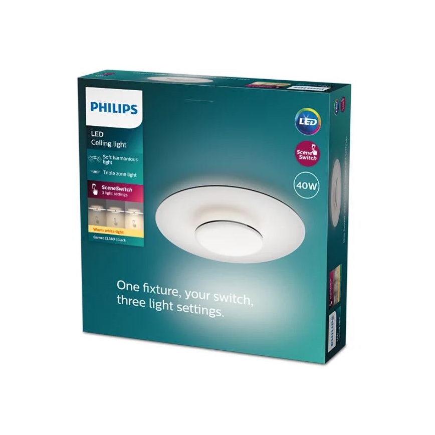 Philips- LED loftlampe dæmpbar SCENE SWITCH LED/40W/230V 2700K sort