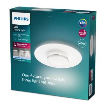Philips- LED loftlampe dæmpbar SCENE SWITCH LED/40W/230V 4000K sølvfarvet