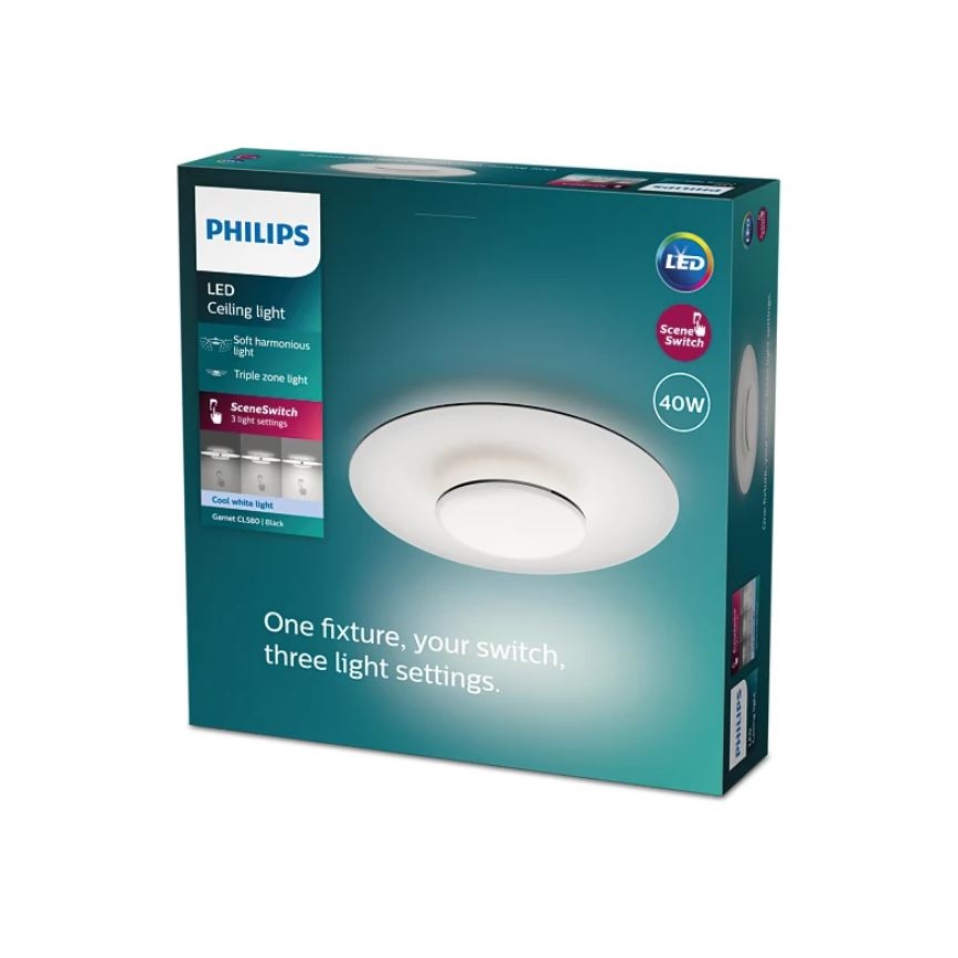 Philips- LED loftlampe dæmpbar SCENE SWITCH LED/40W/230V 4000K sort