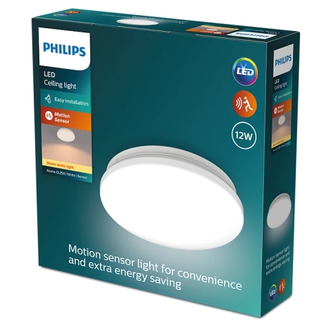 Philips - LED loftlampe med sensor ACUNA LED/12W/230V 2700K