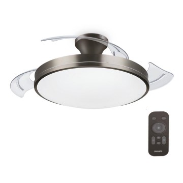 Philips-LED loftlampe med ventilator BLISS LED/35W/230V 5500/4000/2700K nikkel + fjernbetjening