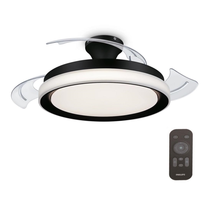 Philips-LED loftlampe med ventilator BLISS LED/35W/230V 5500/4000/2700K sort + fjernbetjening