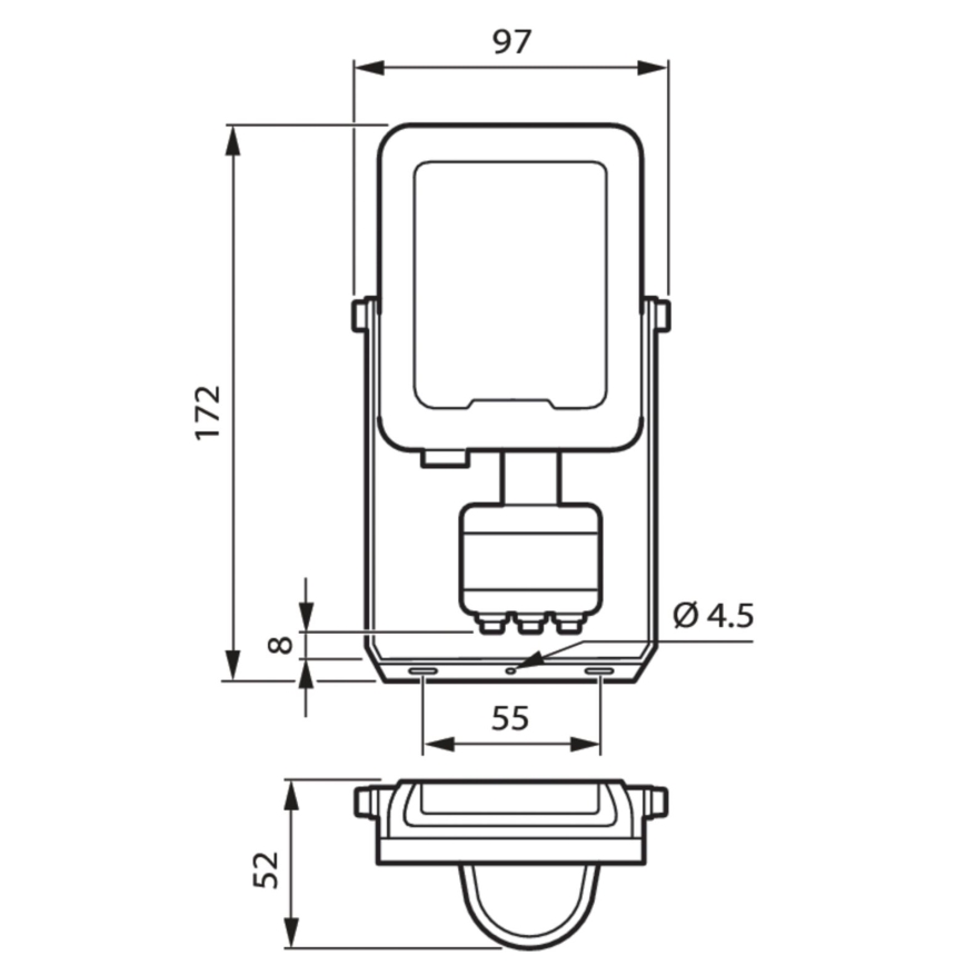 Philips - LED projektør med sensor LED/20W/230V 3000K IP65