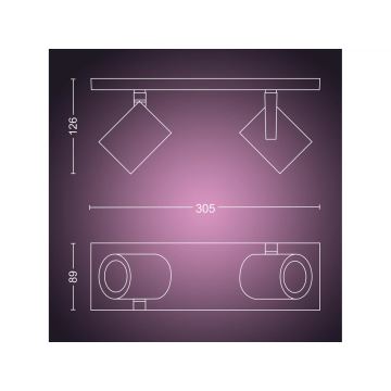 Philips - LED RGBW Spotlampe dæmpbar Hue ARGENTA 2xGU10/4,2W/230V 2000-6500K