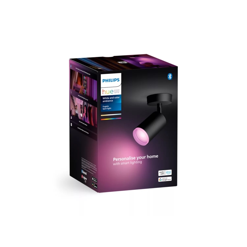 Philips - LED RGBW Spotlampe dæmpbar Hue FUGATO 1xGU10/4,2W/230V 2000-6500K sort