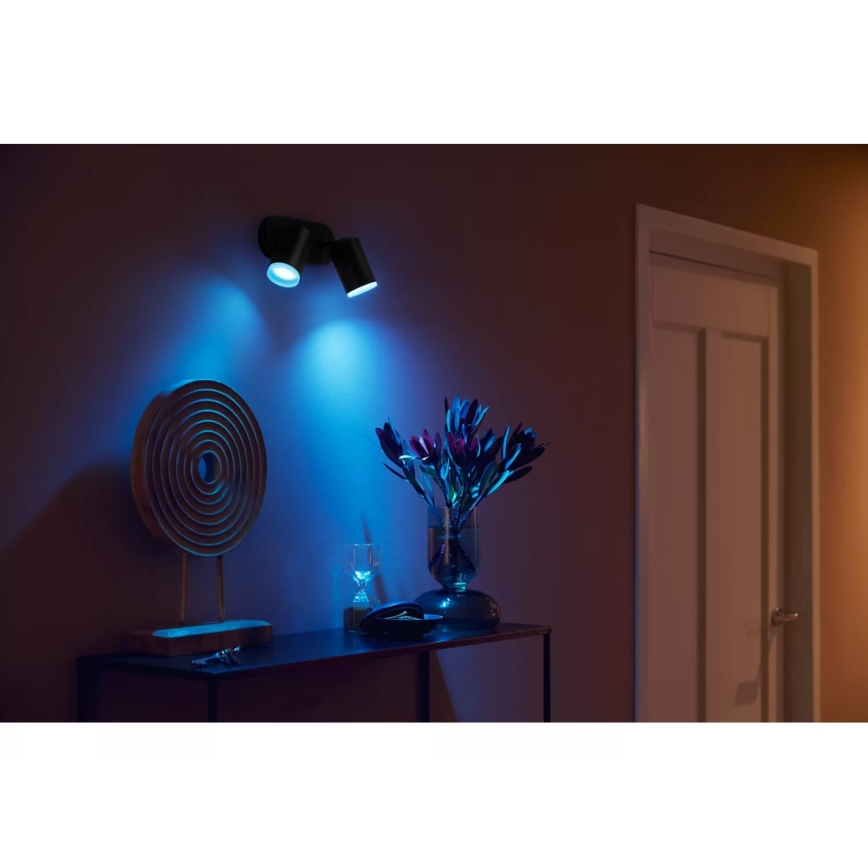 Philips - LED RGBW Spotlampe dæmpbar Hue FUGATO 2xGU10/4,2W/230V 2000-6500K sort