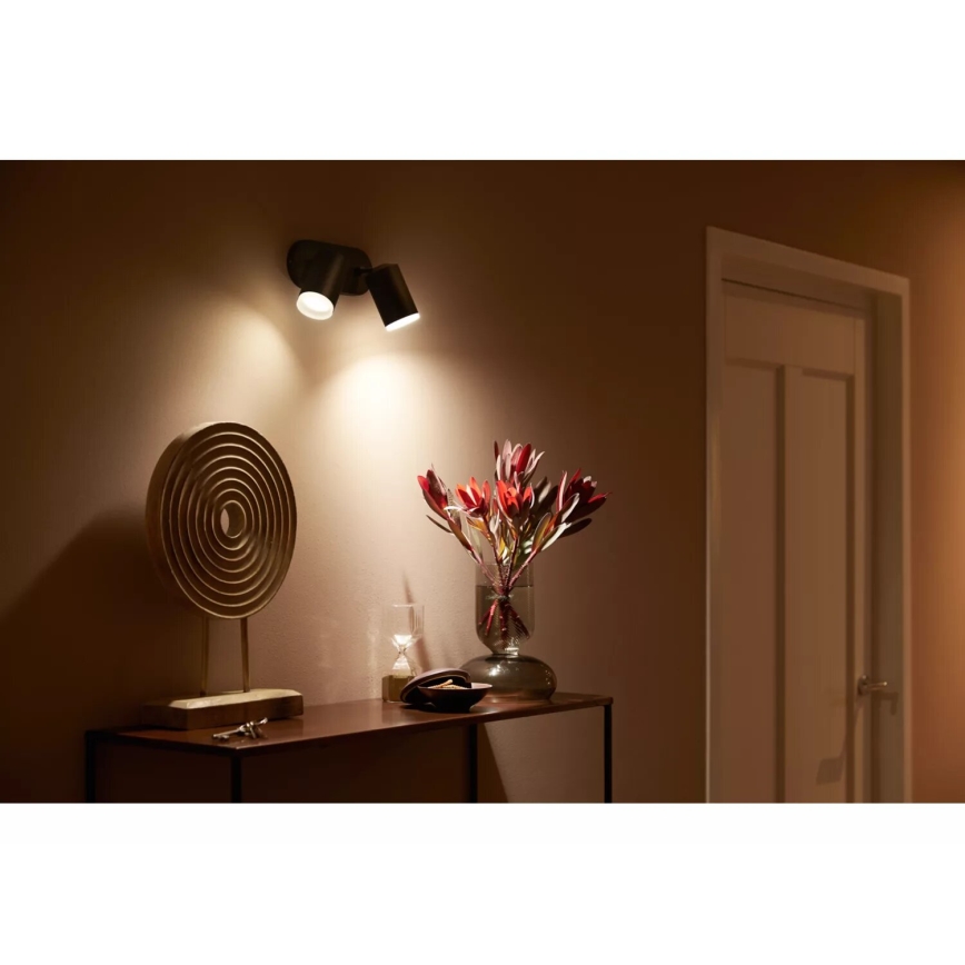 Philips - LED RGBW Spotlampe dæmpbar Hue FUGATO 2xGU10/4,2W/230V 2000-6500K sort