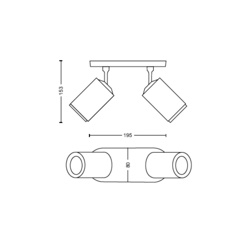 Philips - LED RGBW Spotlampe dæmpbar Hue FUGATO 2xGU10/4,2W/230V 2000-6500K sort