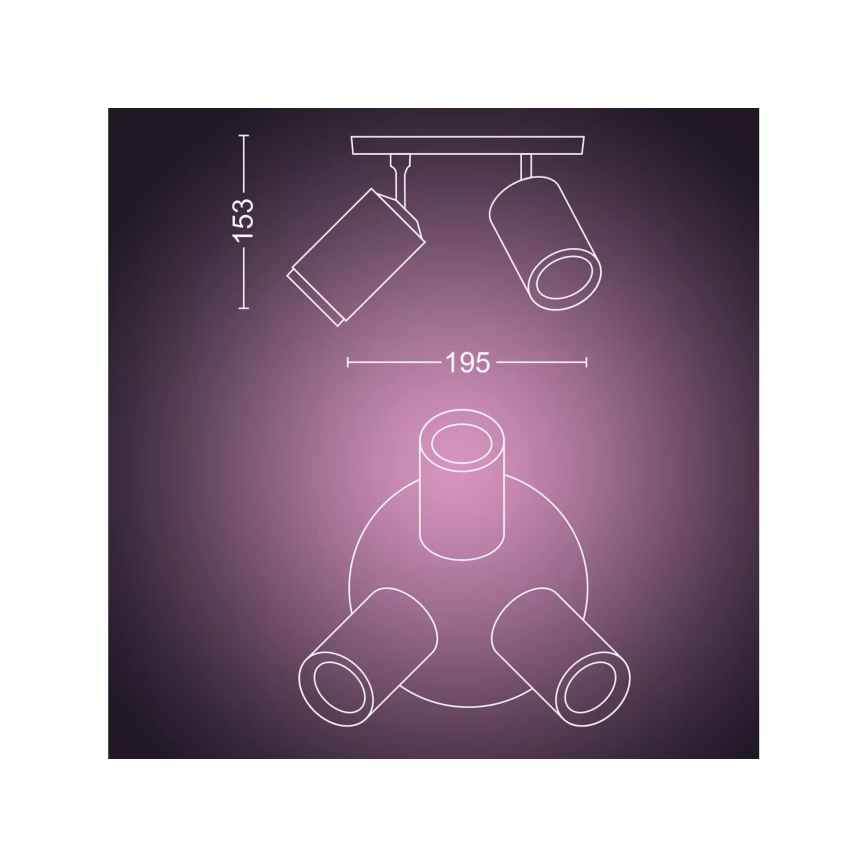 Philips - LED RGBW Spotlampe dæmpbar Hue FUGATO 3xGU10/4,2W/230V 2000-6500K hvid