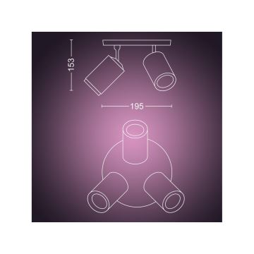 Philips - LED RGBW Spotlampe dæmpbar Hue FUGATO 3xGU10/4,2W/230V 2000-6500K sort