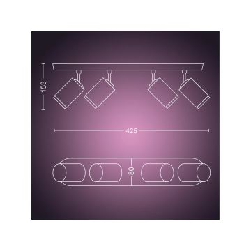 Philips - LED RGBW Spotlampe dæmpbar Hue FUGATO 4xGU10/4,2W/230V 2000-6500K sort