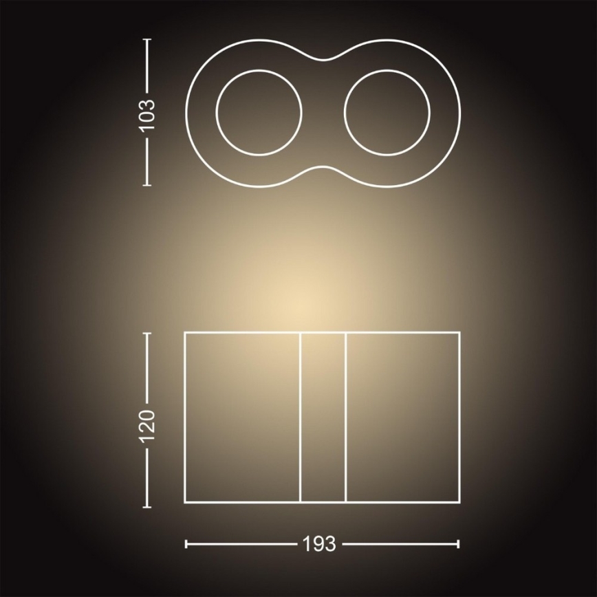 Philips - LED spotlampe dæmpbar Hue PILLAR 2xGU10/4,2W/230V 2200-6500K + fjernbetjening sort