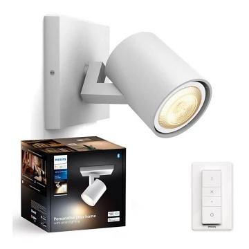 Philips - LED spotlampe dæmpbar Hue RUNNER 1xGU10/4,2W/230V 2200-6500K + fjernbetjening hvid