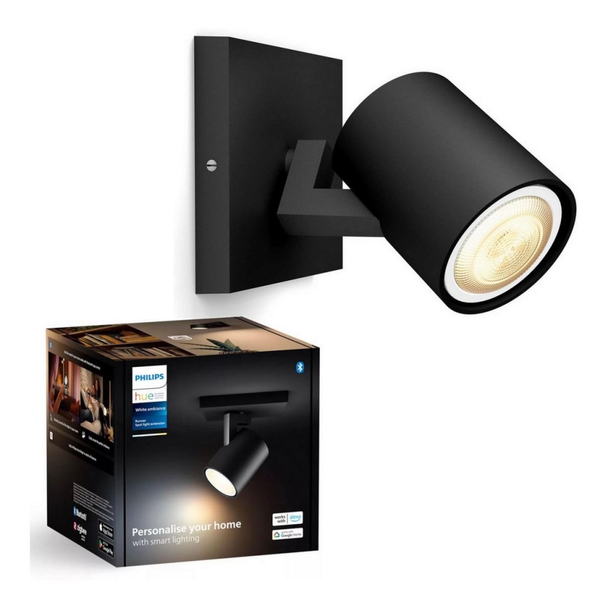 Philips - LED spotlampe dæmpbar Hue RUNNER 1xGU10/4,2W/230V 2200-6500K sort