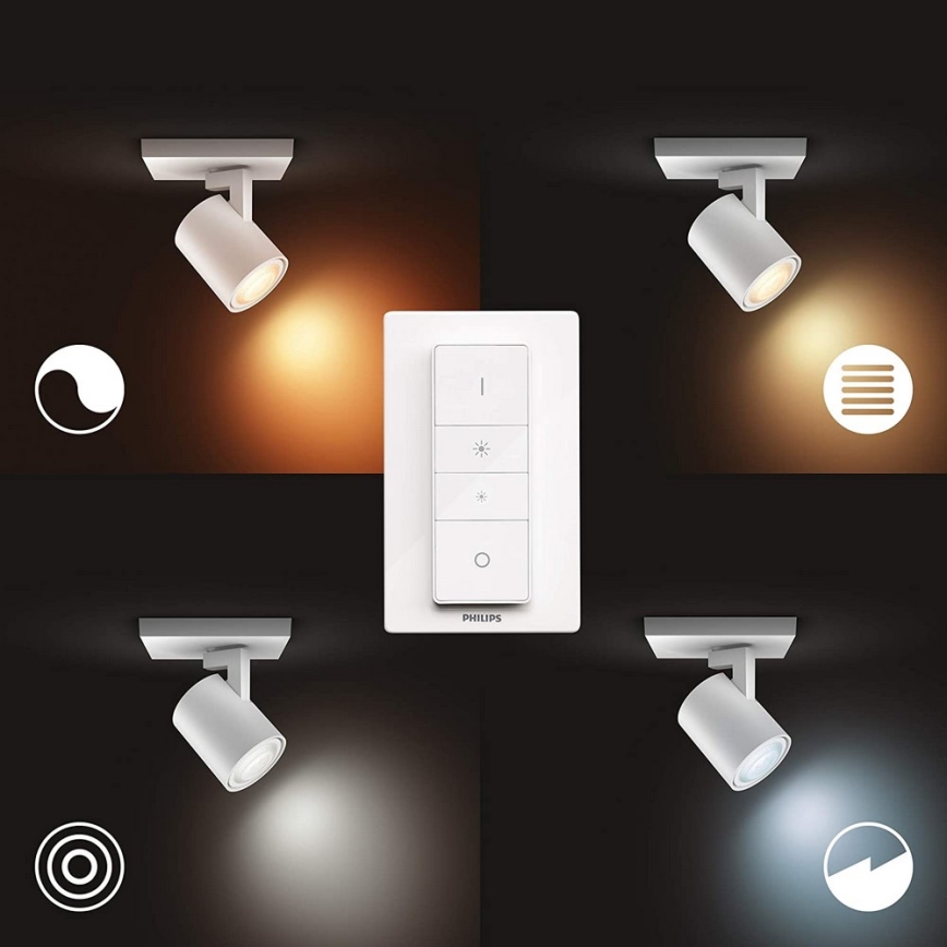 Philips - LED spotlampe dæmpbar Hue RUNNER 1xGU10/4,2W/230V 2200-6500K + fjernbetjening hvid