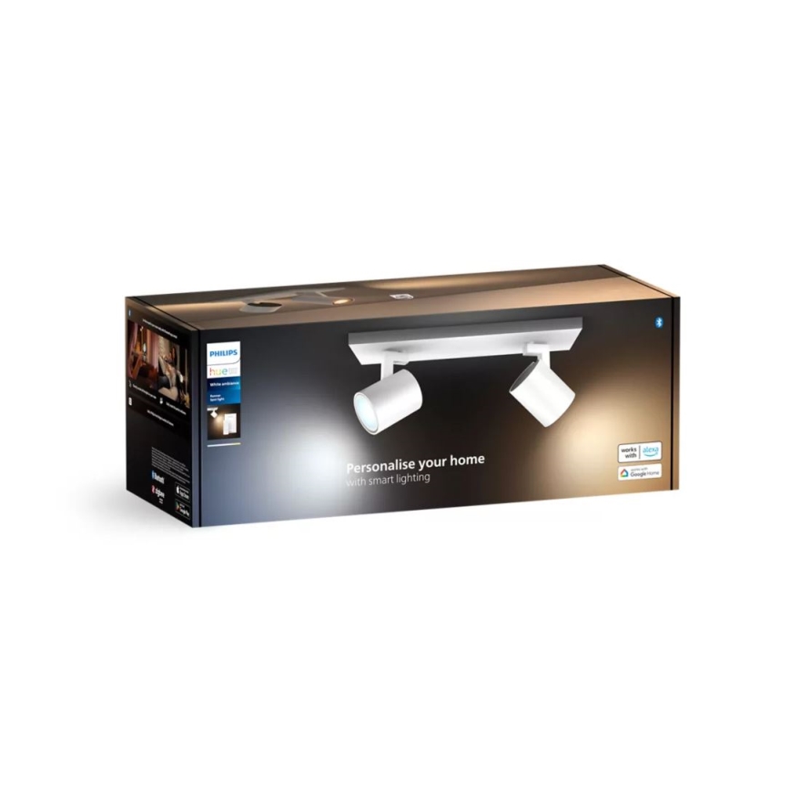 Philips - LED spotlampe dæmpbar Hue RUNNER 2xGU10/4,2W/230V 2200-6500K + fjernbetjening hvid
