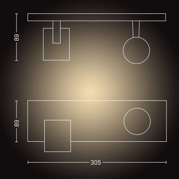 Philips - LED spotlampe dæmpbar Hue RUNNER 2xGU10/4,2W/230V 2200-6500K + fjernbetjening hvid