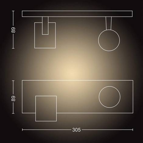 Philips - LED spotlampe dæmpbar Hue RUNNER 2xGU10/4,2W/230V 2200-6500K + fjernbetjening sort