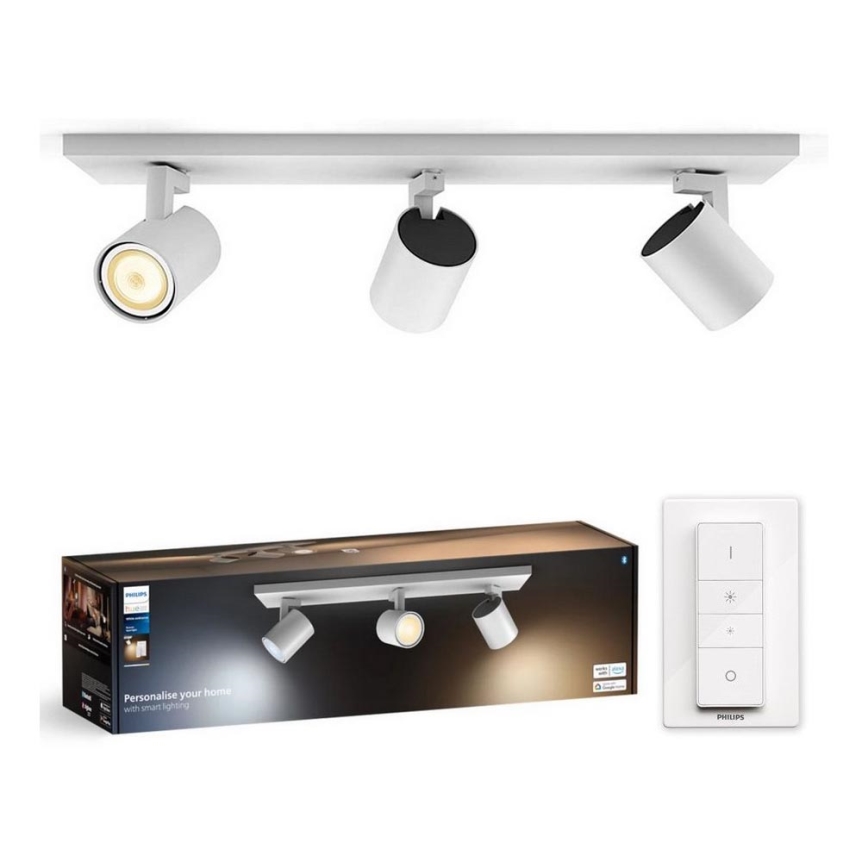 Philips - LED spotlampe dæmpbar Hue RUNNER 3xGU10/4,2W/230V 2200-6500K + fjernbetjening hvid