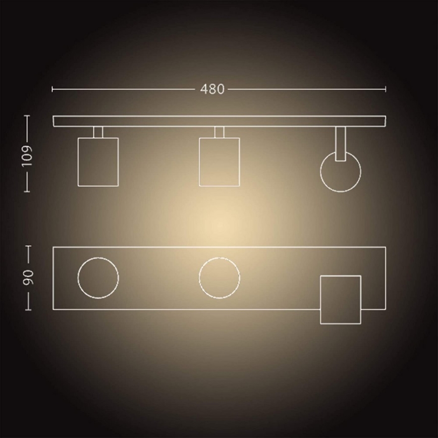 Philips - LED spotlampe dæmpbar Hue RUNNER 3xGU10/4,2W/230V 2200-6500K + fjernbetjening sort