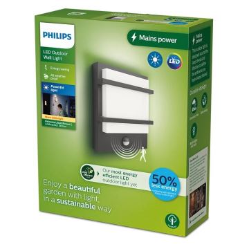 Philips - LED Udendørs væglampe med sensor PETRONIA LED/3,8W/230V IP44