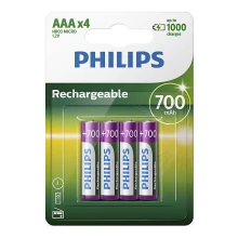 Philips R03B4A70/10 - 4 stk. Genopladeligt batteri AAA MULTILIFE NiMH/1,2V/700 mAh