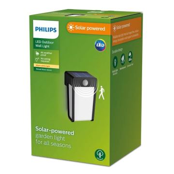 Philips - Soldrevet LED væglampe med sensor SHROUD LED/2,3W/3,7V IP44