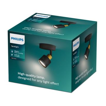Philips - Spotlampe NIALL 1xGU10/5W/230V sort/messing