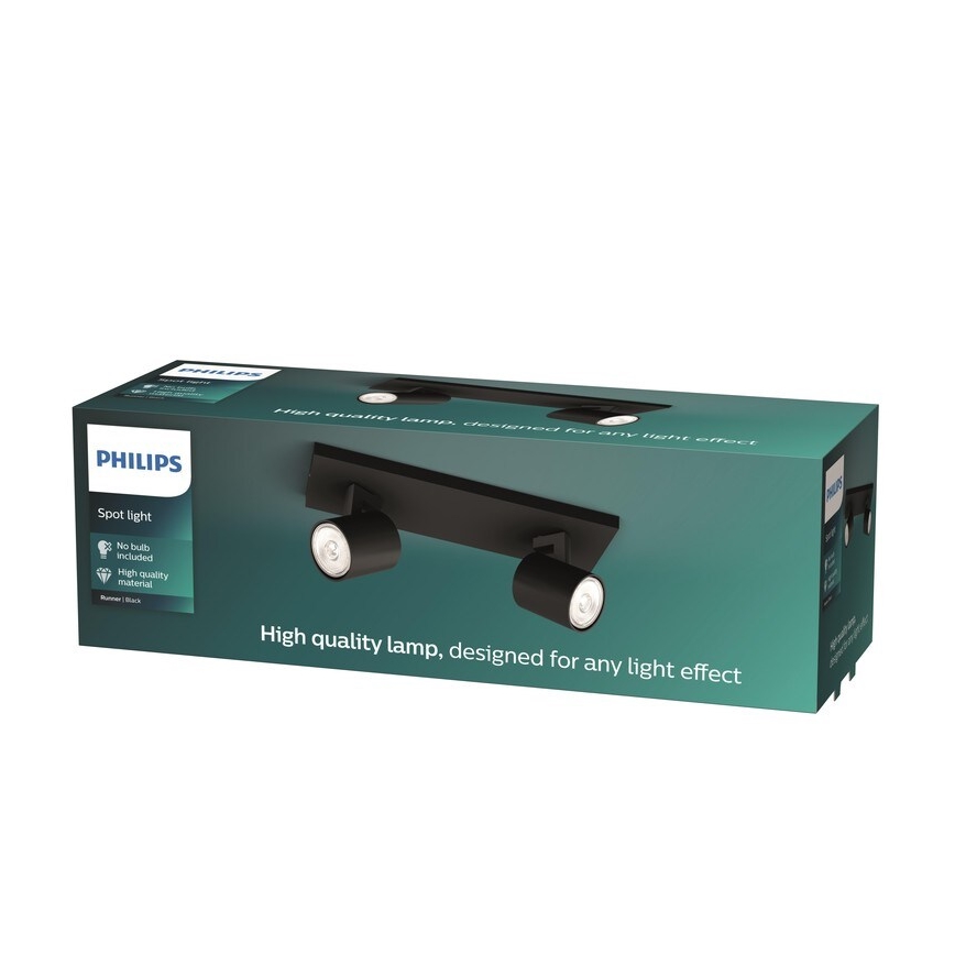 Philips - Spotlampe RUNNER 2xGU10/20W/230V sort