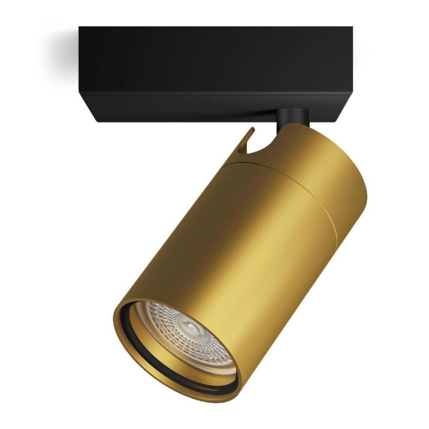Philips - Spotlampe til badeværelse IDRIS 1xGU10/5W/230V IP44 sort/guldfarvet
