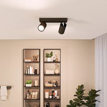 Philips - Spotlampe til badeværelse IDRIS 2xGU10/5W/230V IP44 sort