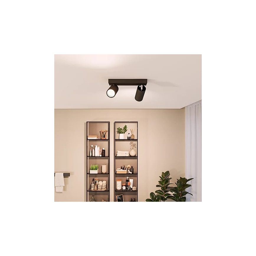 Philips - Spotlampe til badeværelse IDRIS 2xGU10/5W/230V IP44 sort