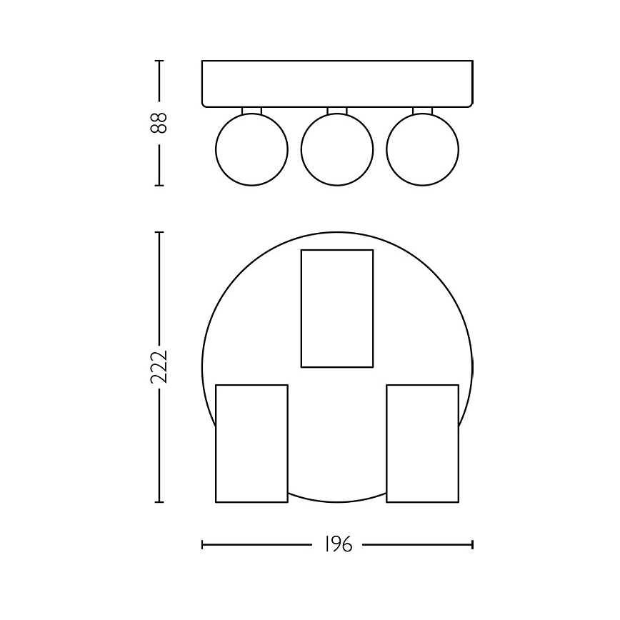 Philips - Spotlampe til badeværelse IDRIS 3xGU10/5W/230V IP44 sort/guldfarvet