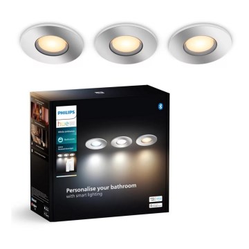 Philips - SÆT 3x LED indbygningslampe til badeværelse dæmpbar Hue ADORE BATHROOM 1xGU10/4,2W/230V 2200-6500K IP44