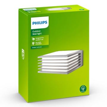 Philips - Udendørs væglampe SHADES 1xE27/15W/230V IP44 grå