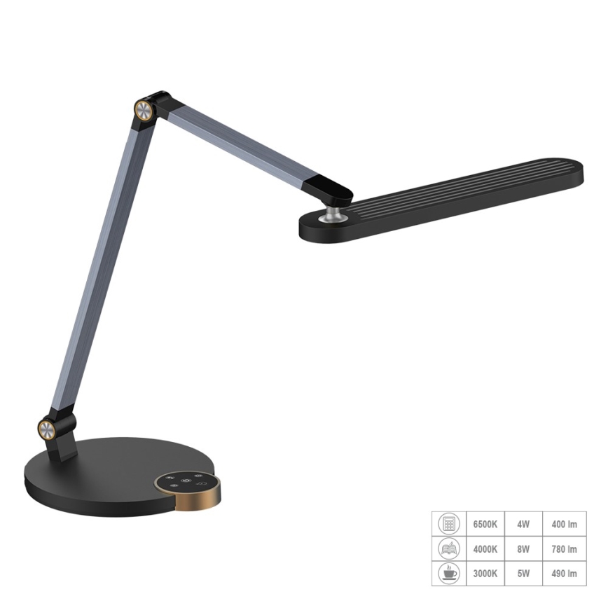 Prezent 31217 - LED Dæmpbar touch-funktion flexible bordlampe VIVID LED/10W/230V 3000-6500K