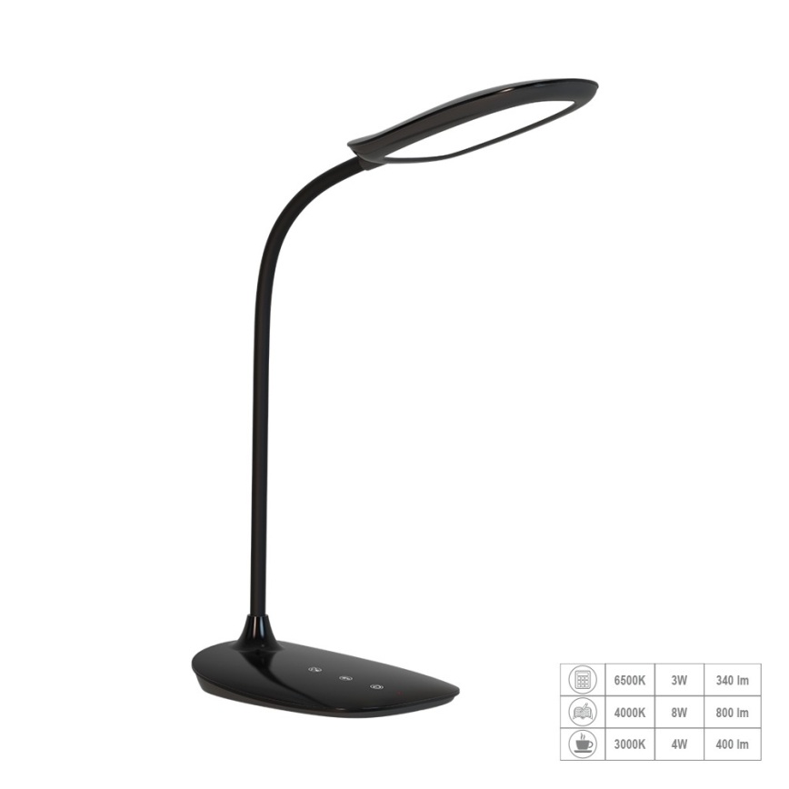 Prezent 31218 - LED Dæmpbar touch-funktion flexible bordlampe HEKA LED/10W/230V 3000-6500K