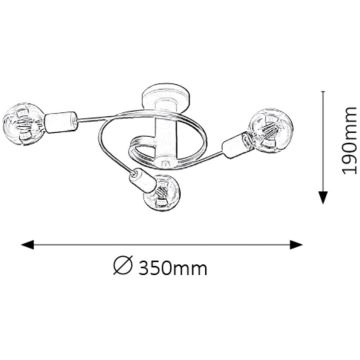 Rabalux - Fastmonteret lysekrone 5xE27/15W/230V antik sort