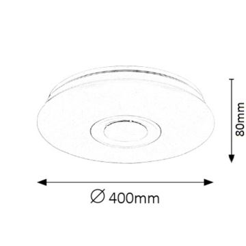 Rabalux - LED loftlampe m. RGB-farver dæmpbar 1xLED RGB/24W/230V + fjernbetjening