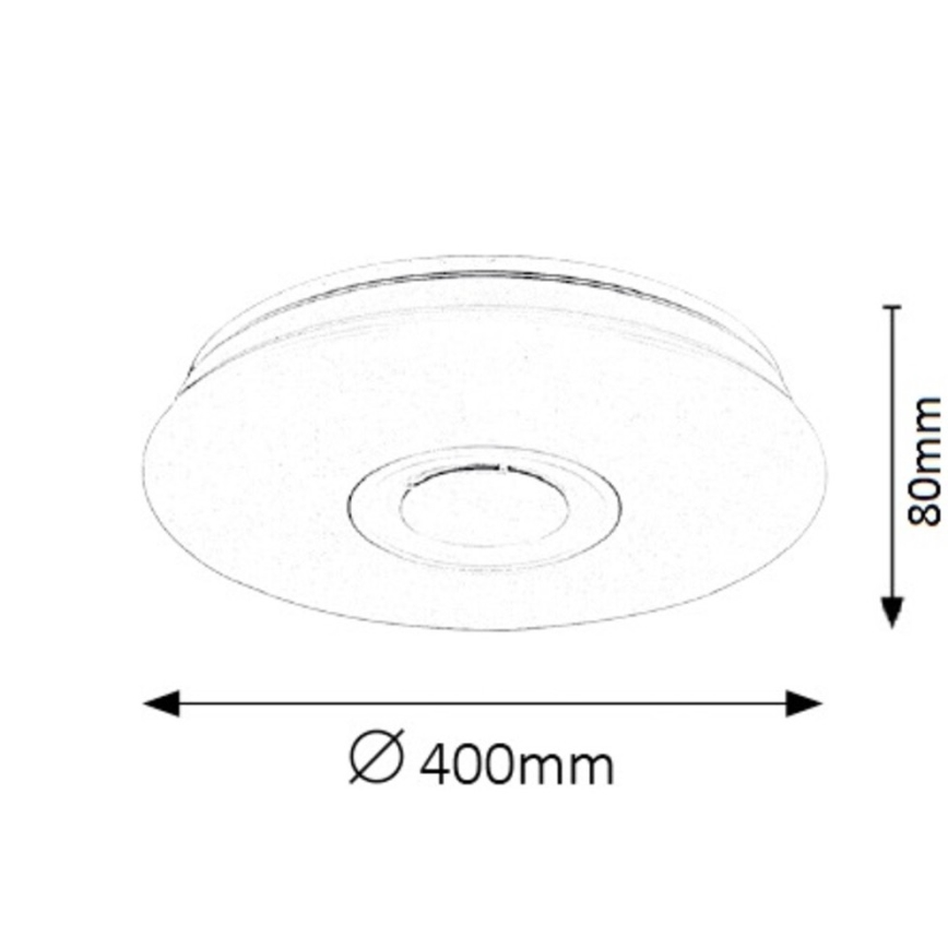 Rabalux - LED loftlampe m. RGB-farver dæmpbar 1xLED RGB/24W/230V + fjernbetjening