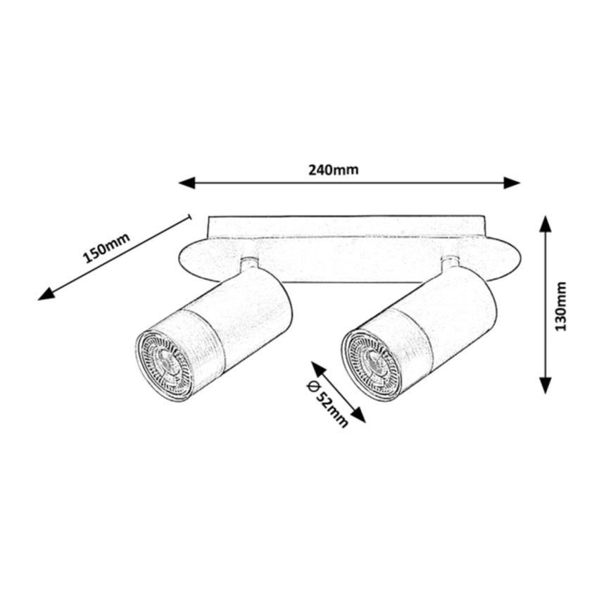 Rabalux - Spotlampe ZIRCON 2xGU10/5W/230V